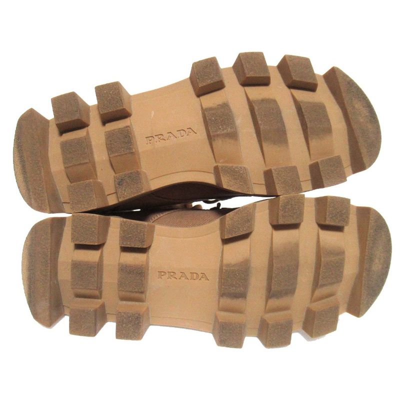 Prada Lace Up Combat Boots Short 35.5 Brown — view 5