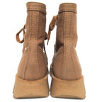 Prada Lace Up Combat Boots Short 35.5 Brown — view 3