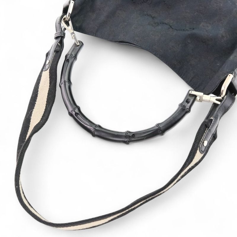 Gucci Bamboo GG Canvas 2-Way Handbag One Shoulder Bag 4058 Black Men — view 5