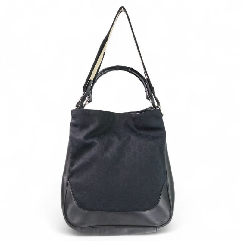 Gucci Bamboo GG Canvas 2-Way Handbag One Shoulder Bag 4058 Black Men — view 2