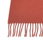 Hermes 100% Cashmere Logo Embroidery Large Scarf Pink Orange — view 4