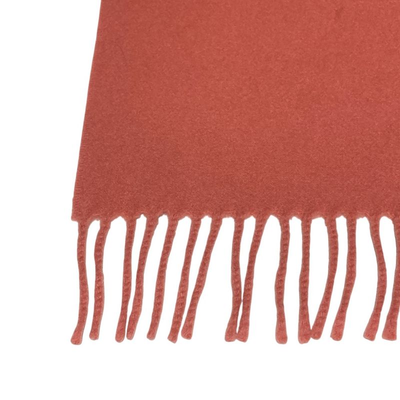 Hermes 100% Cashmere Logo Embroidery Large Scarf Pink Orange — view 4