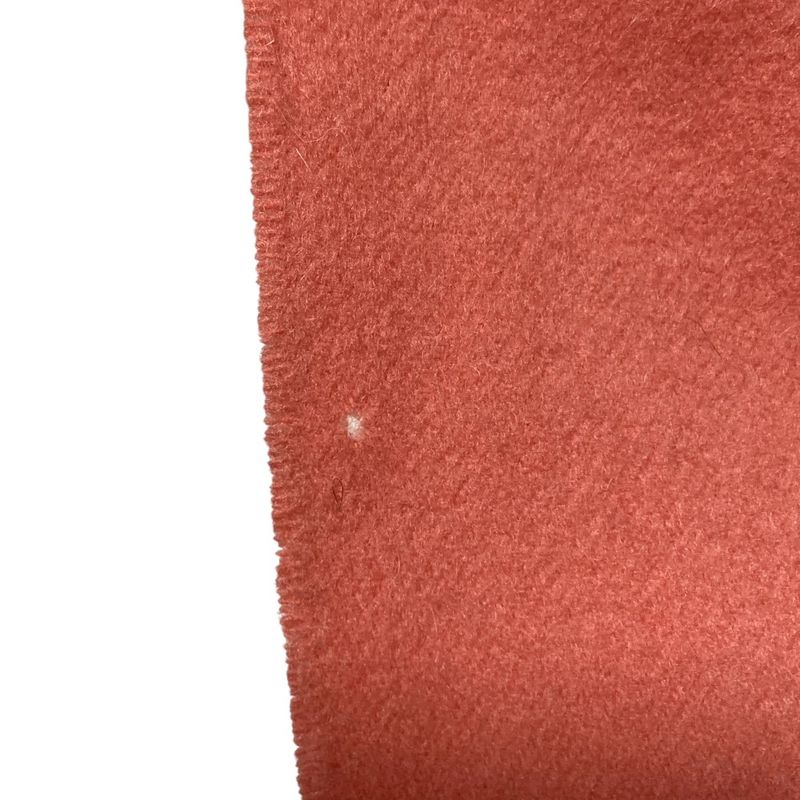 Hermes 100% Cashmere Logo Embroidery Large Scarf Pink Orange — view 7