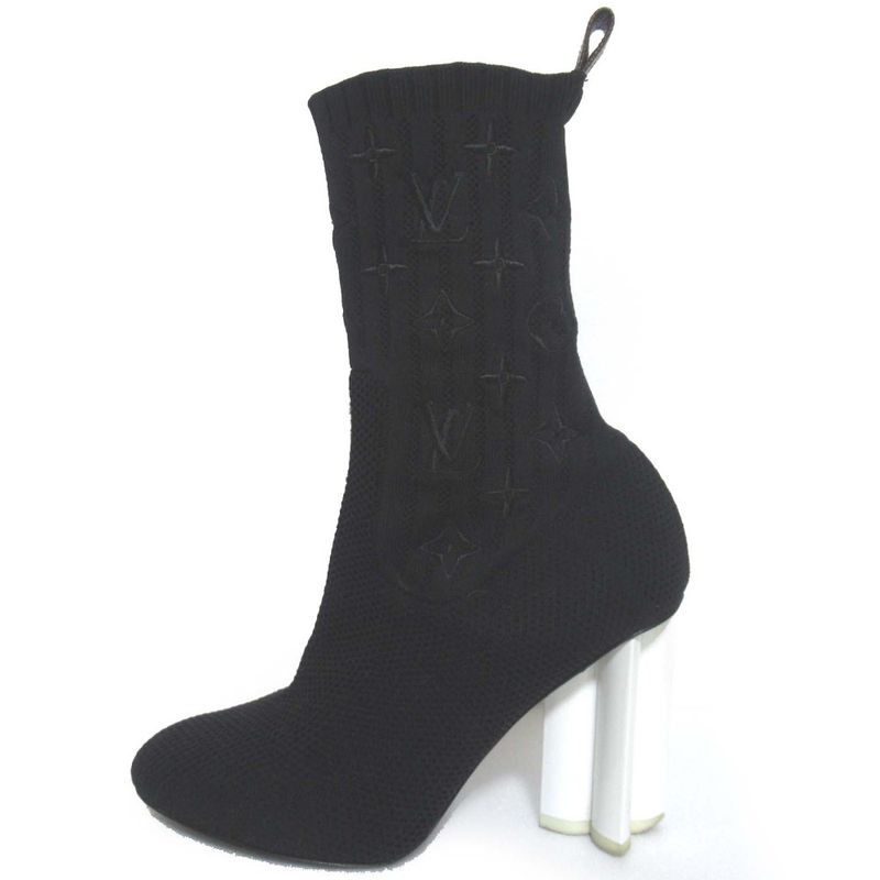 Louis Vuitton Silhouette Line Knit Ankle Boots Short Size 34 — view 2