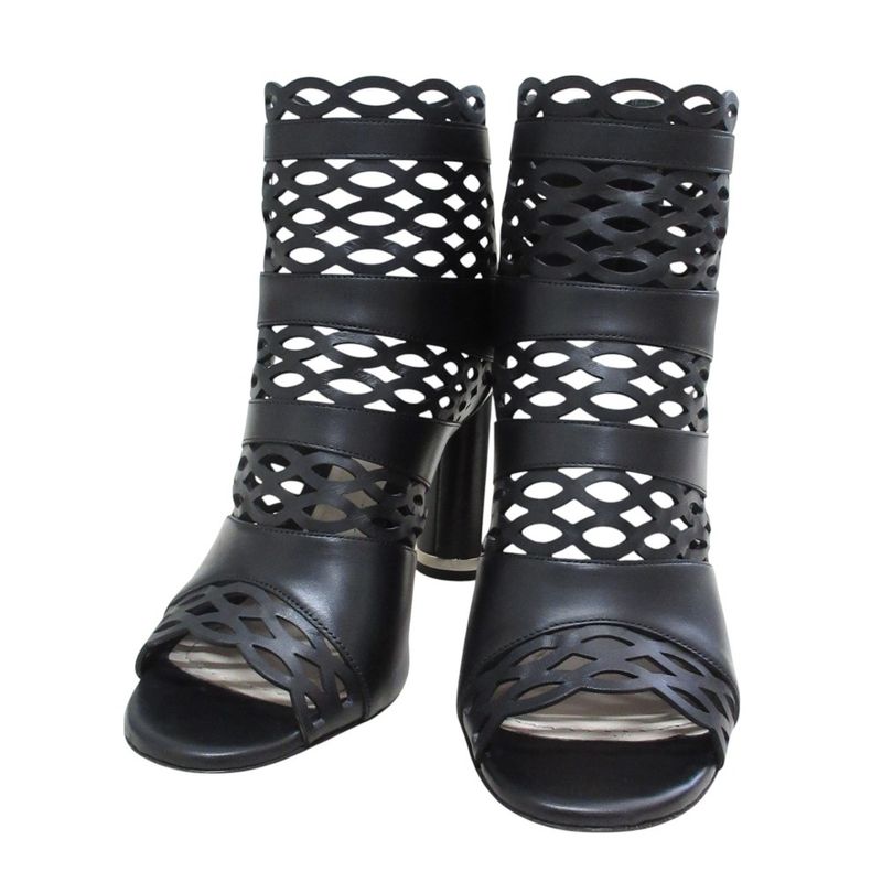 Christian Dior Tattoo Cutwork Open Toe Leather Booties Sandals 35 1/2 D Equivalen — view 5