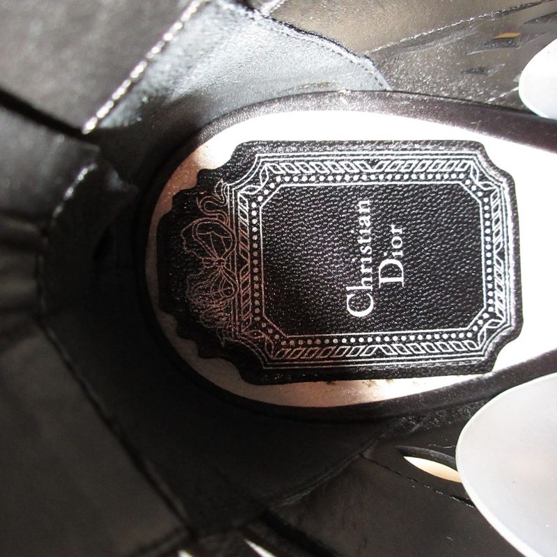 Christian Dior Tattoo Cutwork Open Toe Leather Booties Sandals 35 1/2 D Equivalen — view 6