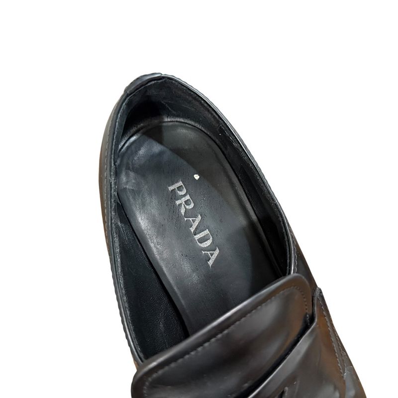 Prada Leather Loafer Dnc725 Size 39 Black — view 8