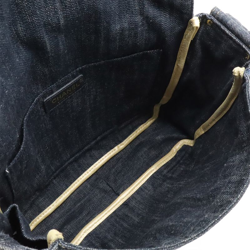 Chanel Sparkling Denim Shoulder Bag Messenger Indigo Blue — view 6