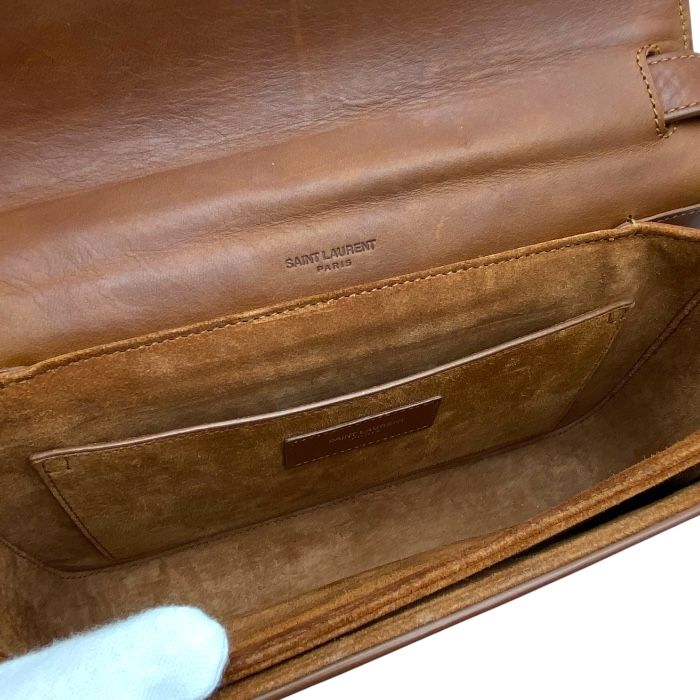 Saint Laurent Paris Belle Chasse Shoulder Bag Logo Leather Canvas — view 6