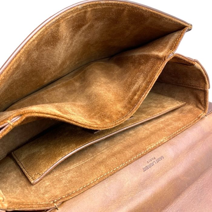 Saint Laurent Paris Belle Chasse Shoulder Bag Logo Leather Canvas — view 9