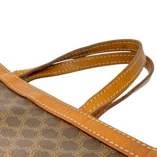 Celine Macadam Pattern Tote Handbag Leather Brown Men Women — view 6