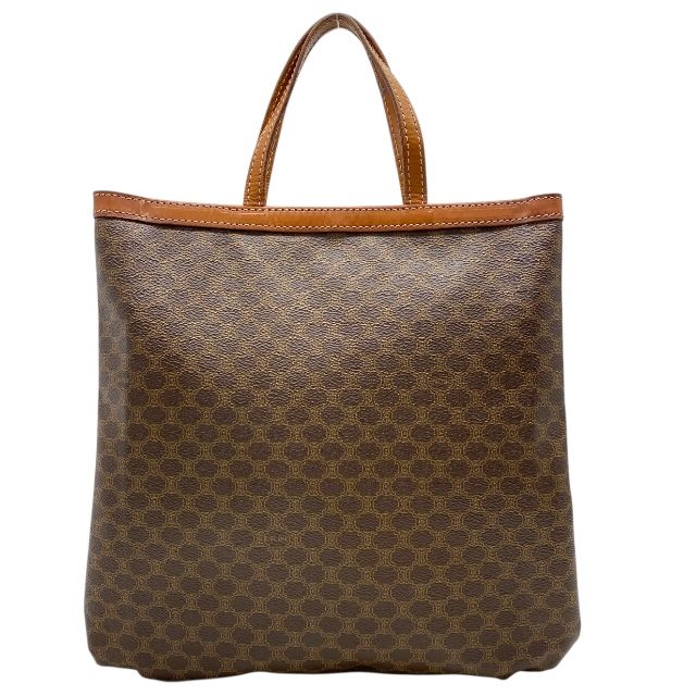 Celine Macadam Pattern Tote Handbag Leather Brown Men Women — view 2