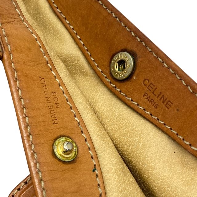 Celine Macadam Pattern Tote Handbag Leather Brown Men Women — view 7
