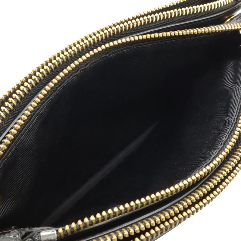 Celine Trio Small Shoulder Pouch Pochette Crossbody Leather Black — view 8