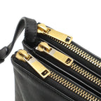 Celine Trio Small Shoulder Pouch Pochette Crossbody Leather Black — view 7