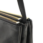 Celine Trio Small Shoulder Pouch Pochette Crossbody Leather Black — view 4