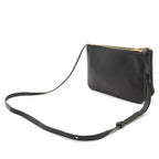 Celine Trio Small Shoulder Pouch Pochette Crossbody Leather Black — view 2