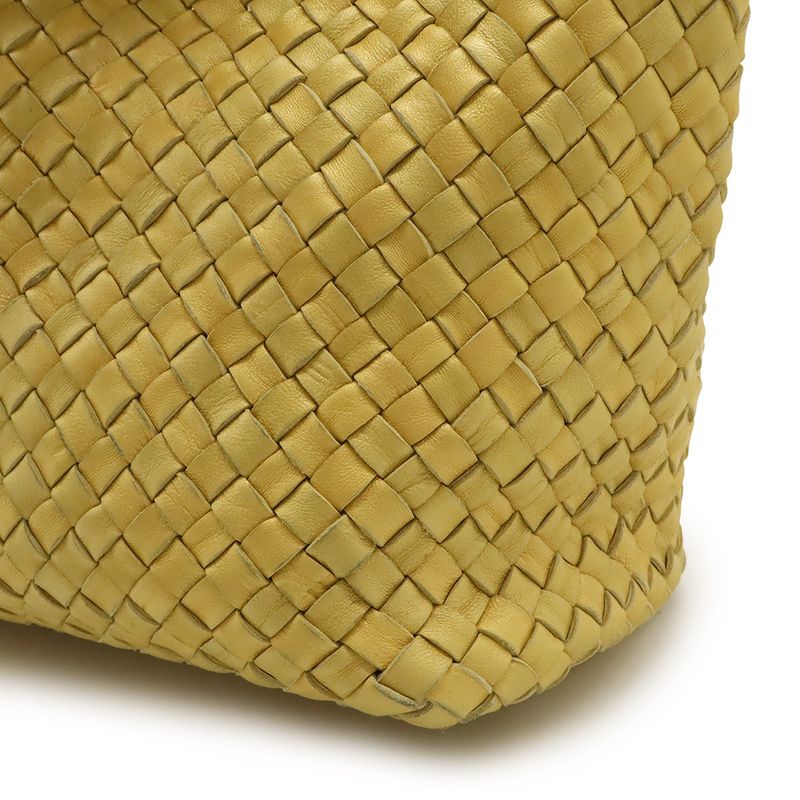 Bottega Veneta Intrecciato Cabas PM Tote Bag Leather Yellow — view 7