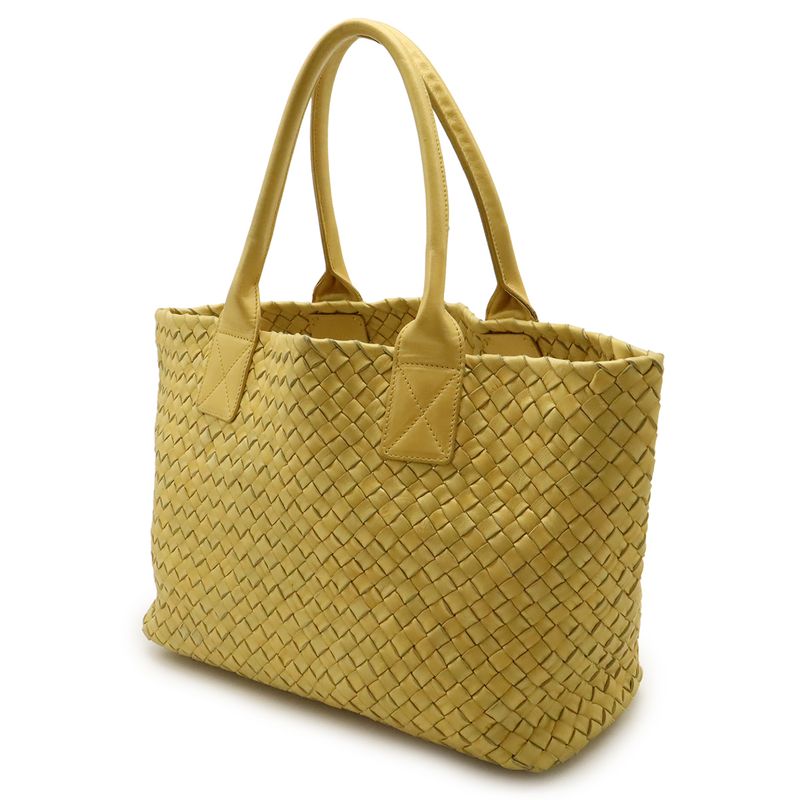 Bottega Veneta Intrecciato Cabas PM Tote Bag Leather Yellow — view 2