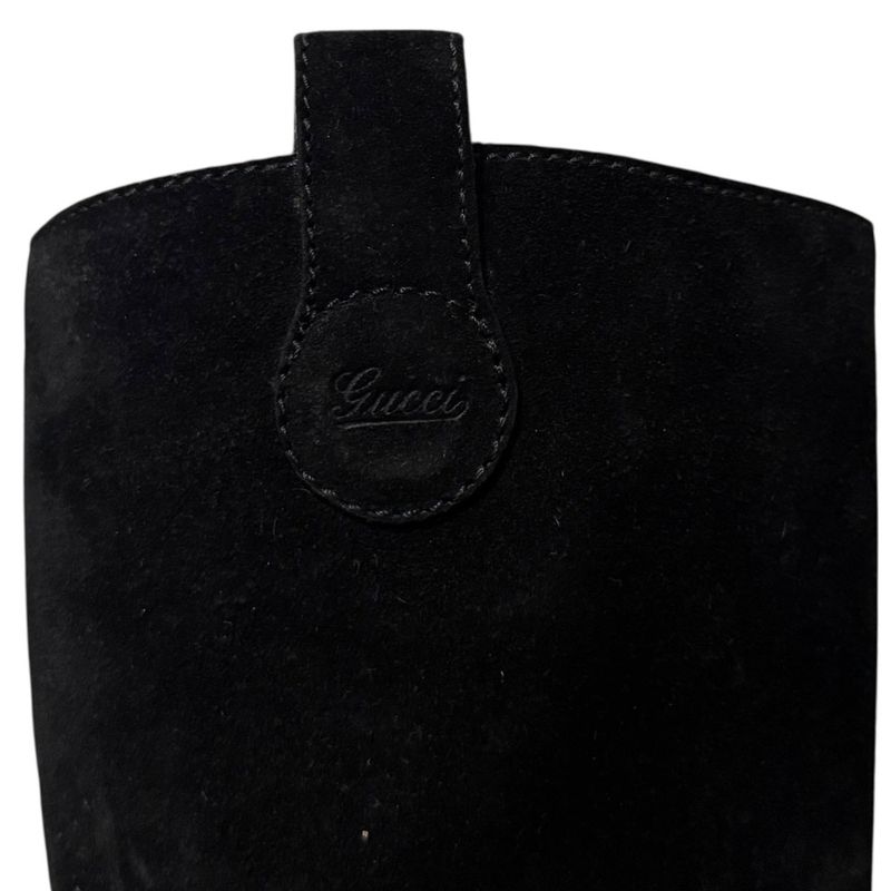 Gucci Suede Long Boots Size 35 1/2 Black — view 9