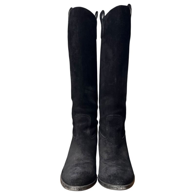Gucci Suede Long Boots Size 35 1/2 Black — view 2