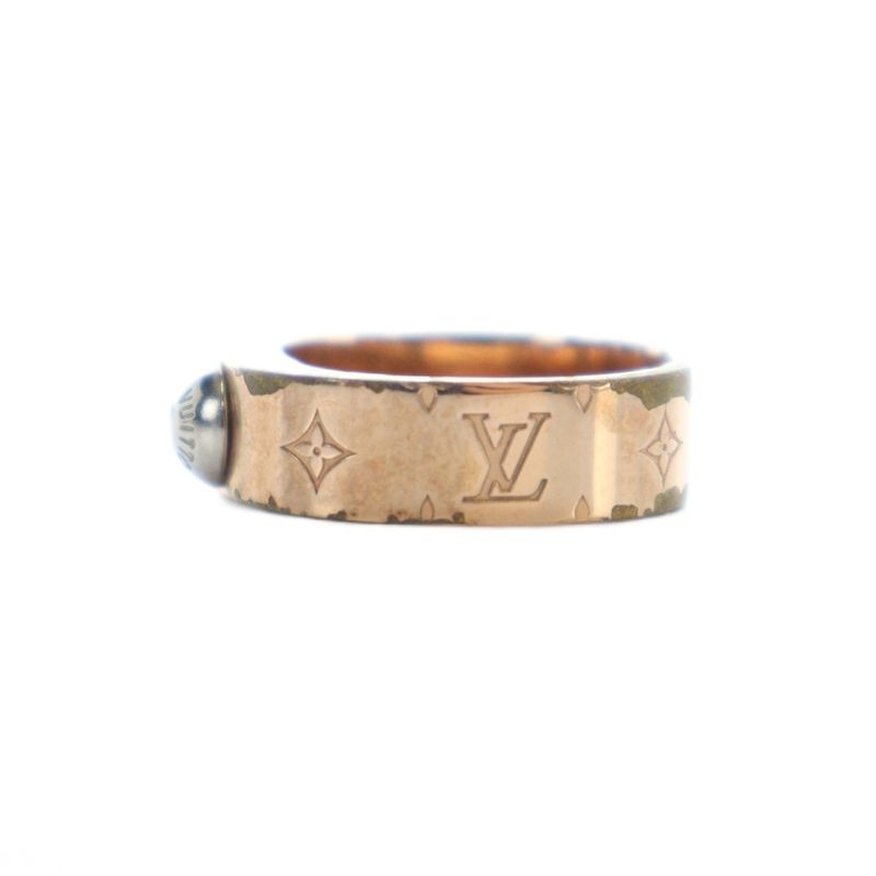 Louis Vuitton Burg Nanogram Ring Accessories Rings Logo No 10 Gold Color — view 6