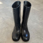 Bottega Veneta Intrecciato Long Boots Leather Dark Navy 35 1 2 — view 4