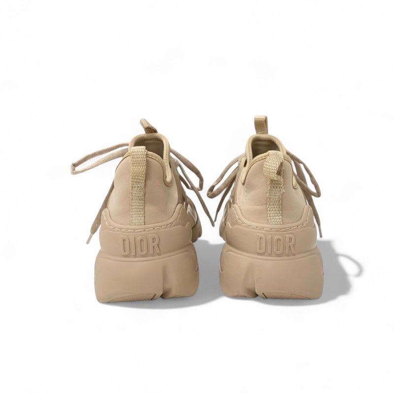 Christian Dior D-connect Sneakers Shoes Rubber Fabric Leather Pink Beige Logo — view 5