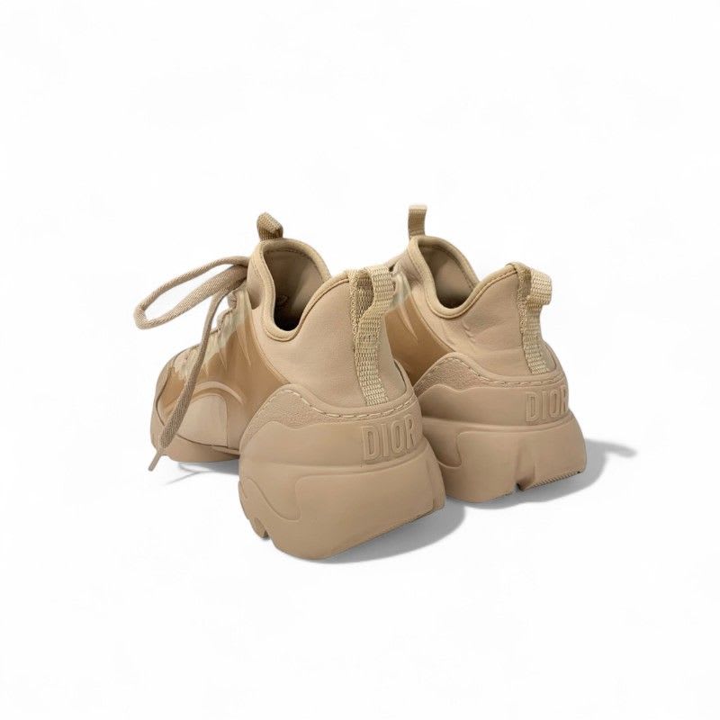 Christian Dior D-connect Sneakers Shoes Rubber Fabric Leather Pink Beige Logo — view 4