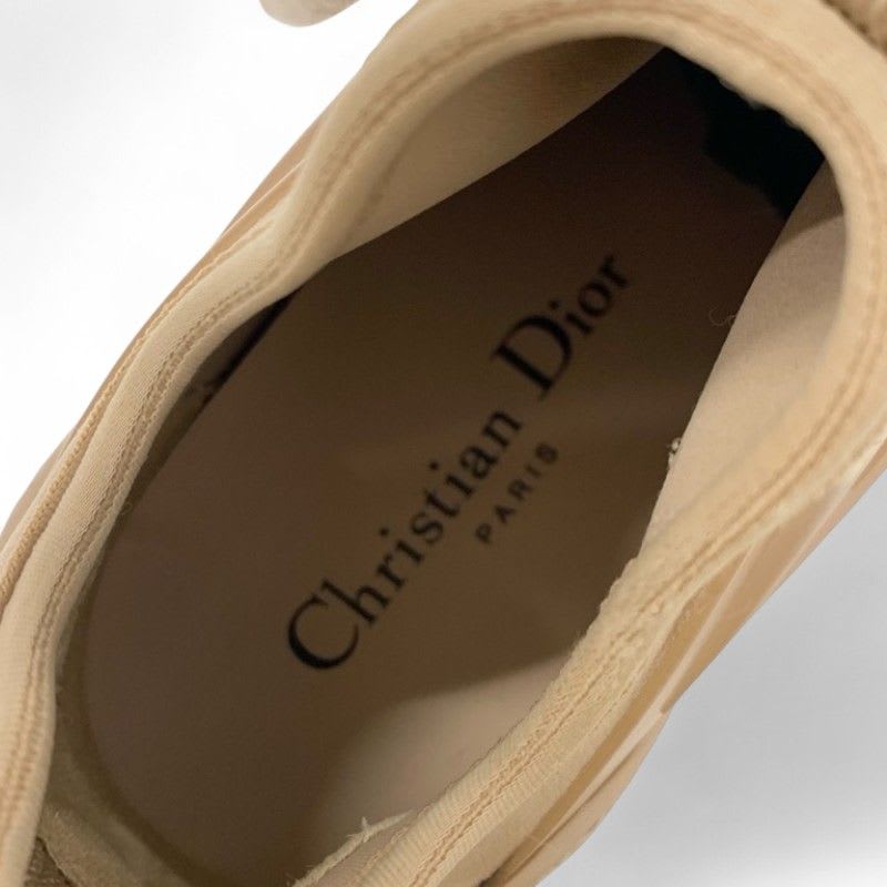 Christian Dior D-connect Sneakers Shoes Rubber Fabric Leather Pink Beige Logo — view 7