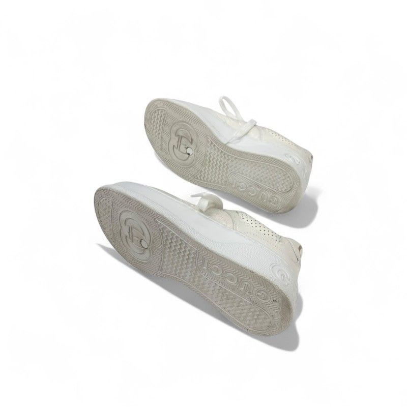 Gucci Sneakers Shoes Leather White GG Embossed Interlocking G Logo — view 6