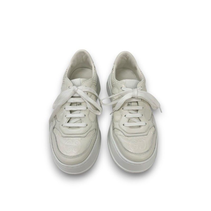 Gucci Sneakers Shoes Leather White GG Embossed Interlocking G Logo — view 2