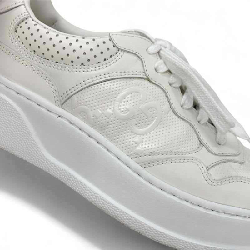 Gucci Sneakers Shoes Leather White GG Embossed Interlocking G Logo — view 9