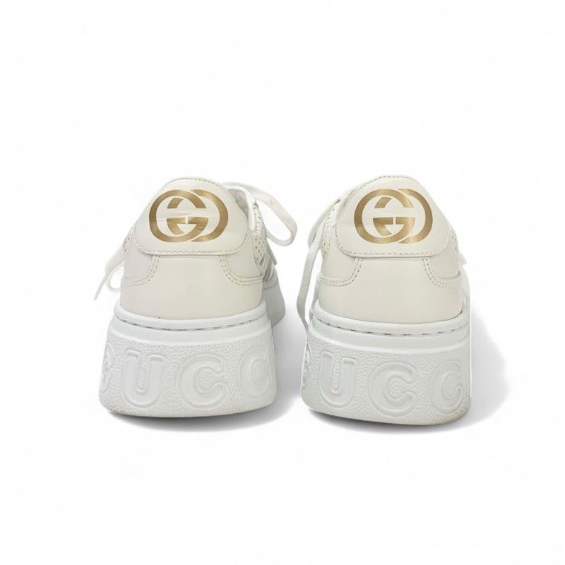 Gucci Sneakers Shoes Leather White GG Embossed Interlocking G Logo — view 5
