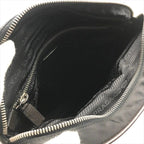Prada Nylon Tessuto Leather Logo Triangle Shoulder Bag Black — view 8