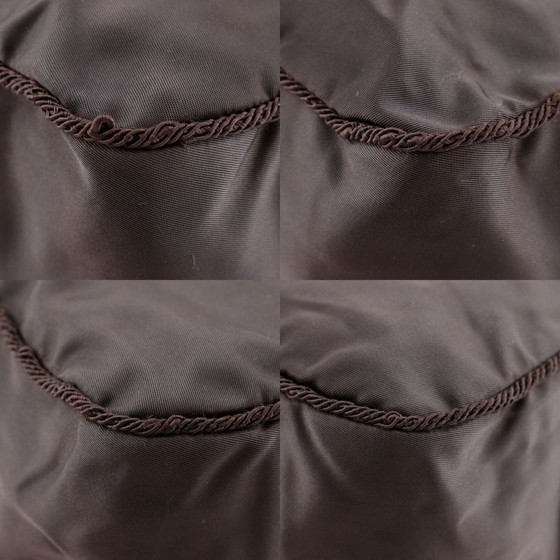 Prada Beaded Logo B3763 Nylon Brown Handbag — view 4