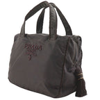 Prada Beaded Logo B3763 Nylon Brown Handbag — view 2