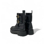 Celine Boots Short Shoes Leather Black Bulky Buckle — view 4