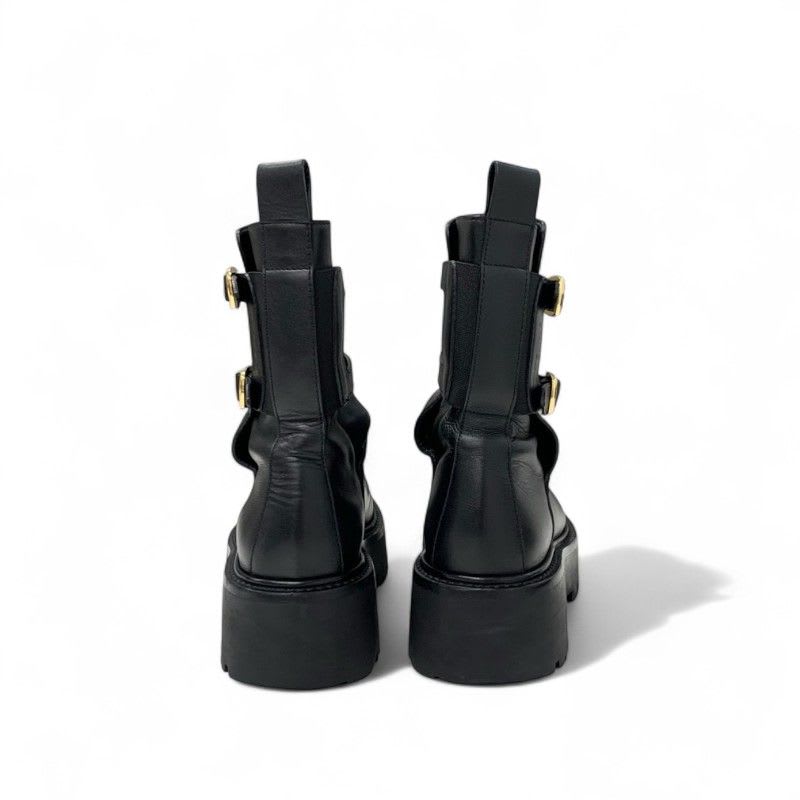 Celine Boots Short Shoes Leather Black Bulky Buckle — view 5