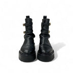 Celine Boots Short Shoes Leather Black Bulky Buckle — view 2
