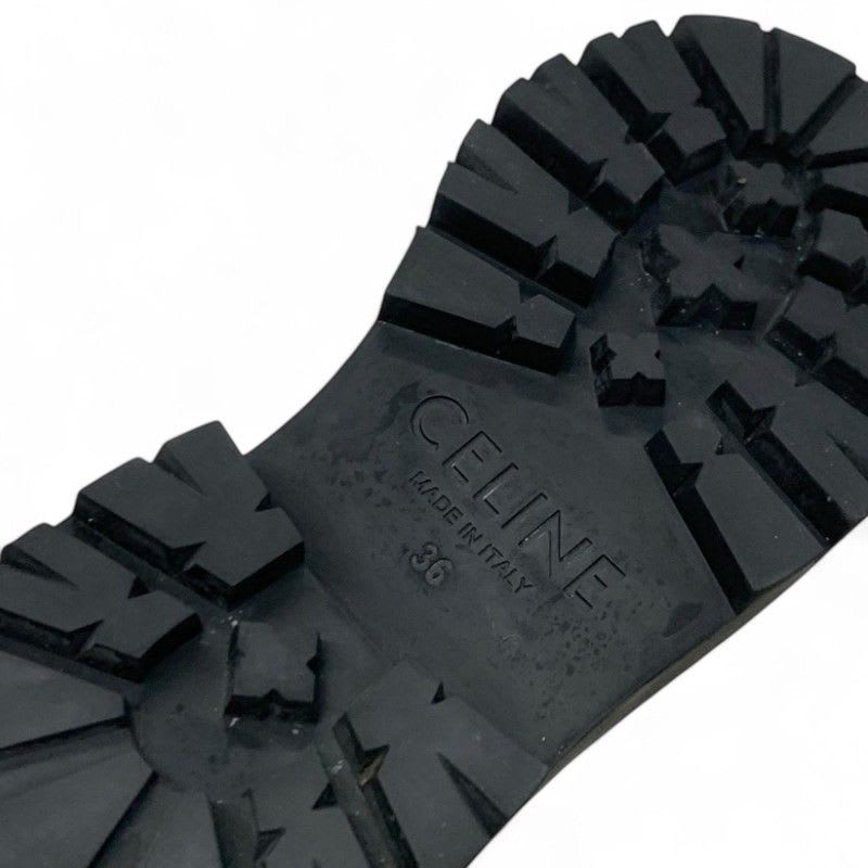 Celine Boots Short Shoes Leather Black Bulky Buckle — view 8