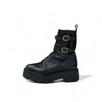 Celine Boots Short Shoes Leather Black Bulky Buckle — view 3