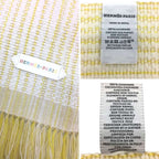 Hermes Leather Patch Scarf Wavy Double Face Cashmere Yellow — view 3