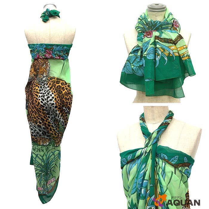 Hermes Pareo Shawl Cotton Jungle Love Aq2630 — view 4
