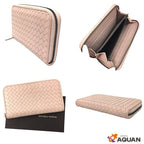 Bottega Veneta Intrecciato Round Zipper Long Wallet in Pink Aq3129 — view 2