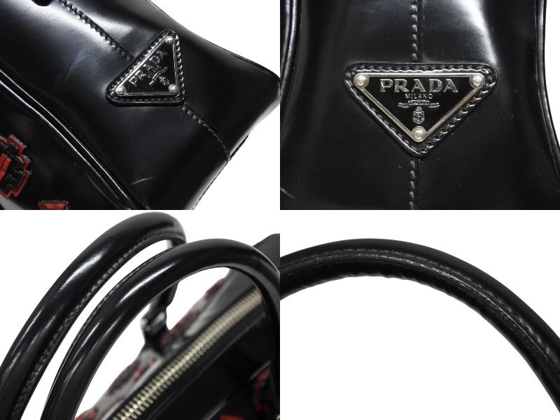 Prada Handbag Patent Leather Black — view 6