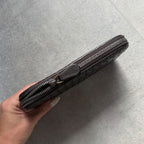 Bottega Veneta Round Zipper Long Wallet Intrecciato Calf Leather Dark Brown Men — view 8