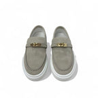 Hermes Game Sneakers Shoes Suede Beige Pink Gold Kelly Hardware Slip-on — view 2