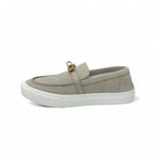 Hermes Game Sneakers Shoes Suede Beige Pink Gold Kelly Hardware Slip-on — view 3