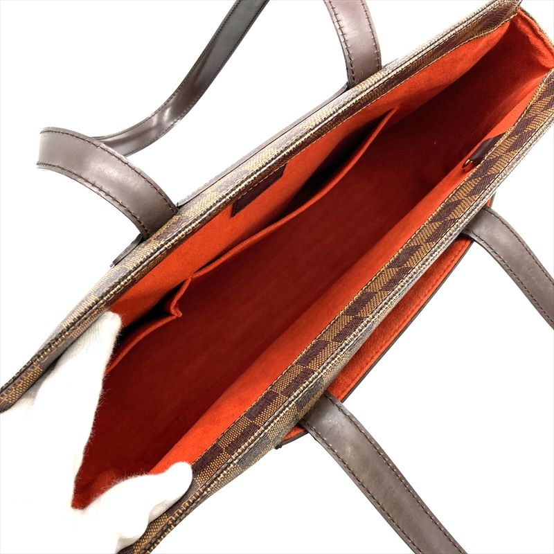 Louis Vuitton Vallioli PM Tote Bag Damier Ebene Brown Gold Hardware — view 7